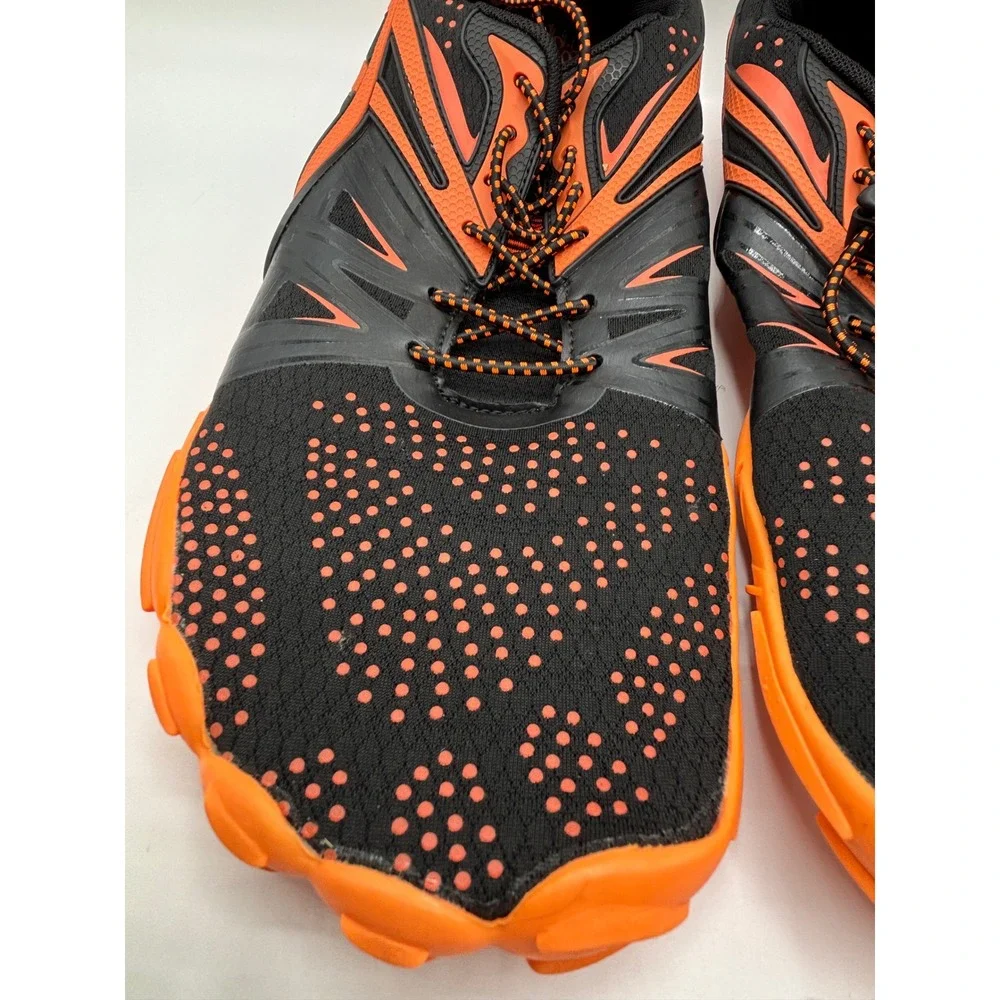 L-RUN Men's Water Shoes EU 47 US 13 Black Orange Barefoot Beach Quick Dry Hiking